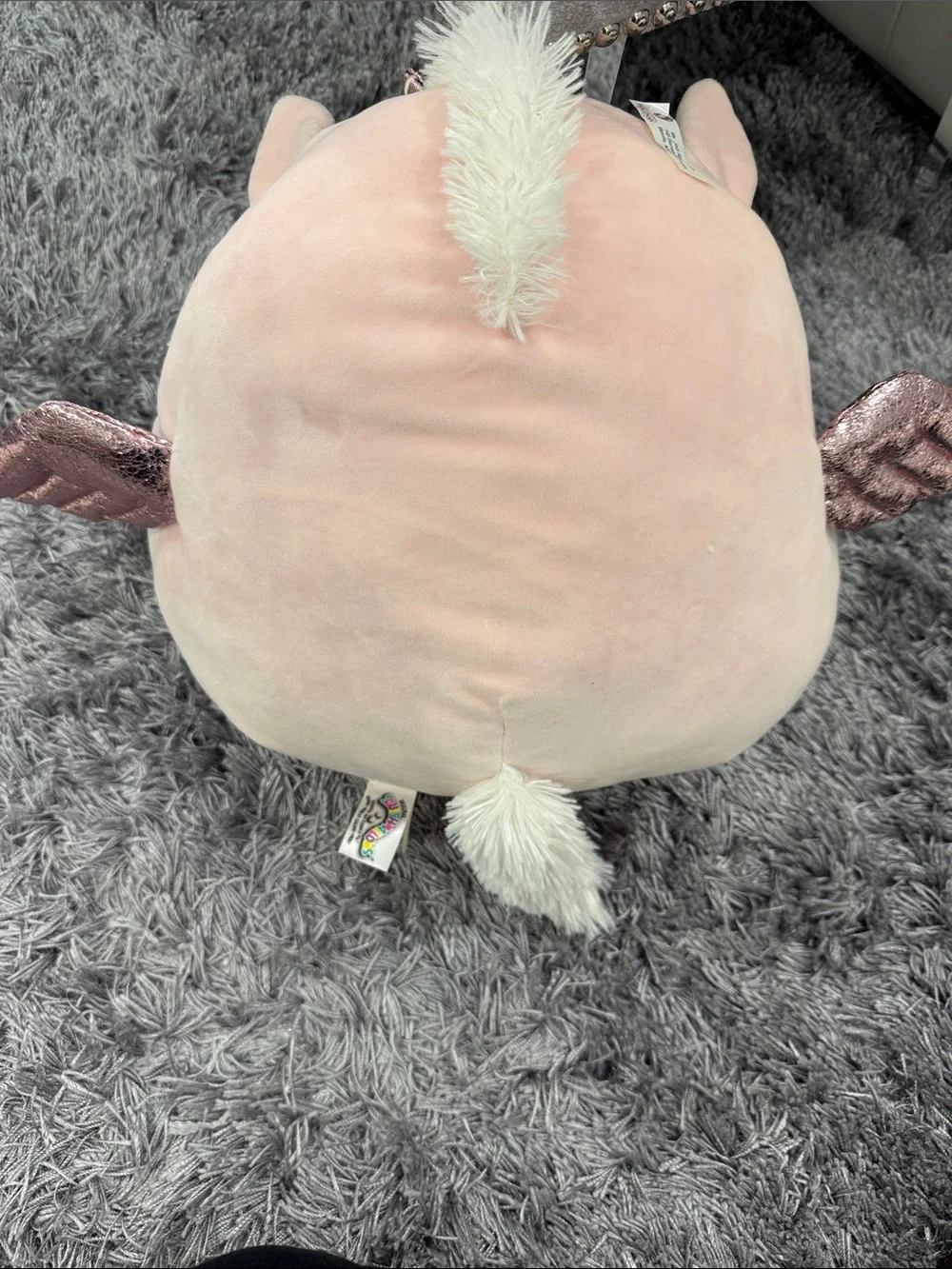 Squishmallows Pink Unicorn Plush Pillow with Glitter Horns
